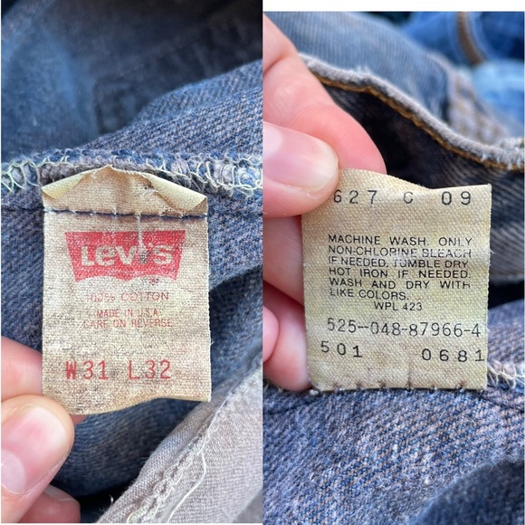 Levi’s | Vtg 80s Button-Fly 501s Acid Washed Straight Leg High-Rise Jeans | 1981 - Picture 16 of 17